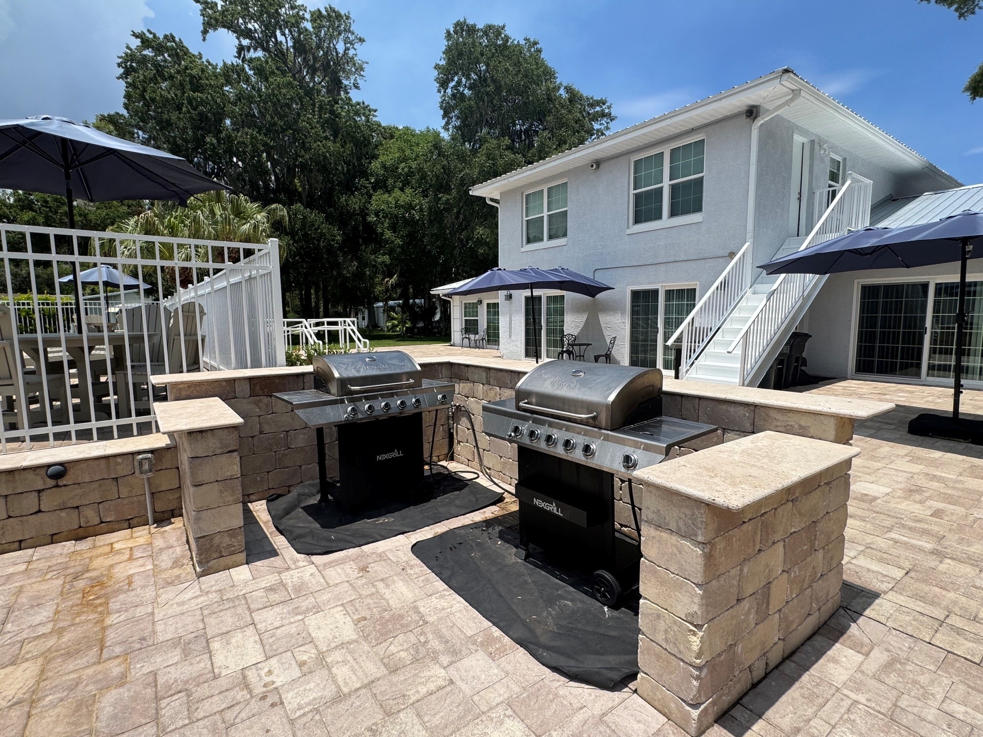 Outdoor grilling patio at Magnolia Village